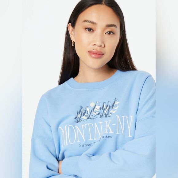 Abercrombie & Fitch Graphic crop Sweatshirt sz Xs - Picture 2 of 15